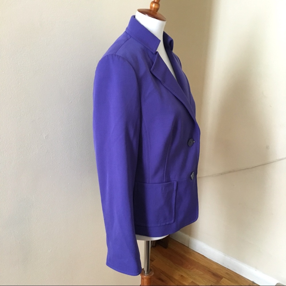 Akris Punto Notch Collar Jacket Blazer Violet 12 - Picture 5 of 8